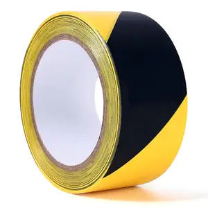 Yellow Black Hazard Safety Striped Barrier Warning Tape Warning Tape Used To Mark Floors And Walls Is Suitable For Wall Pipes