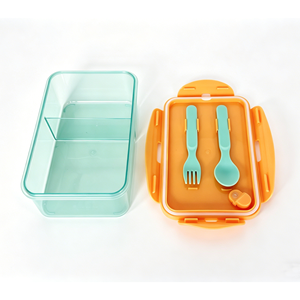Boîte à <span class=keywords><strong>lunch</strong></span> en plastique transparente à 2 compartiments, sans BPA, étanche, pour enfants, portable, très vendue - Product Image 3