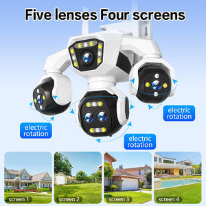 CE FCC ROHS 20MP 5หลายเลนส์3ptzs กล้องรักษาความปลอดภัยมุมมองแบบพาโนรามา AOV มุมมองการเข้าถึงสีระยะไกลกล้องกลางคืนกล้อง CCTV พลังงานแสงอาทิตย์กลางแ<span class=keywords><strong>จ</strong></span>้ง - Product Image 1