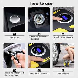 Dijital lastik şişirme DC <span class=keywords><strong>12</strong></span> <span class=keywords><strong>Volt</strong></span> araba için taşınabilir hava kompresör pompası 150 PSI araba hava kompresörü oto araba - Product Image 5
