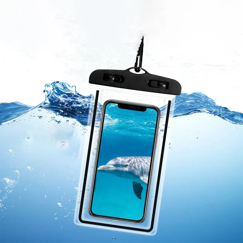 Funda impermeable para teléfono móvil con luz nocturna, bolsa impermeable transparente, bolsa de Pvc a prueba de agua, bolsa Universal para teléfono móvil para Iphone
