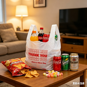 Durable HDPE Mailer Vest Bags for Fruit Shop Fresh Produce Market Vegetable Stall & Seafood Market Daily Packing Solutions - Product Image 1