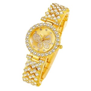 <strong>Women's</strong> New Diamond-Encrusted Butterfly <strong>Watch</strong> <strong>Set</strong> 5pcs Bracelets Quartz Movement Plastic Band Alloy Case 5mm Pointer Accessory - Product Image 5