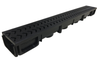 Drain de tranchée américain de conception moderne, kit de 5 drains en plastique noir