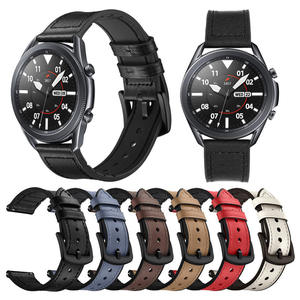 Bracelet de montre hybride en cuir de silicone 20mm 22mm Bracelet de montre intelligent pour Samsung Galaxy Watch 42mm 46mm - Product Image 1