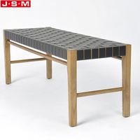 Moderne kommerzielle Outdoor Garten Salon Flur Leder solide Holzbank