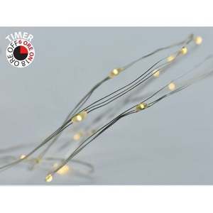 180 luces navideñas LED nano, luz cálida, funciona con pilas, 9+0.3 m - Product Image 1