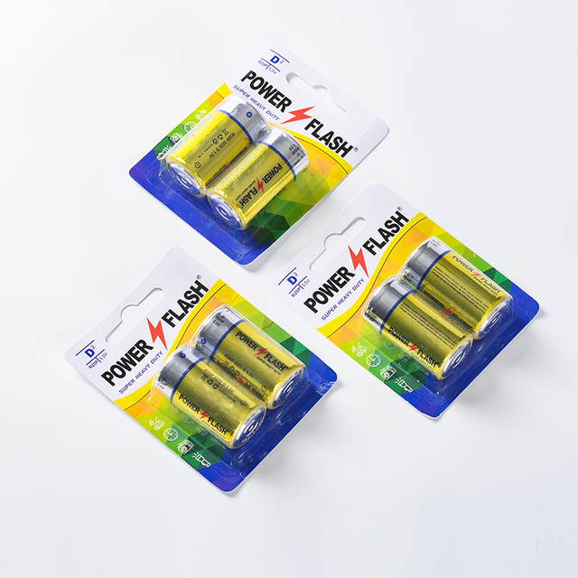 Heavy Duty D Size R20 1.5V Carbon Zinc Batteries with CE Approval for Remote Control 3-Year Warranty PVC/Aluminium Jacket