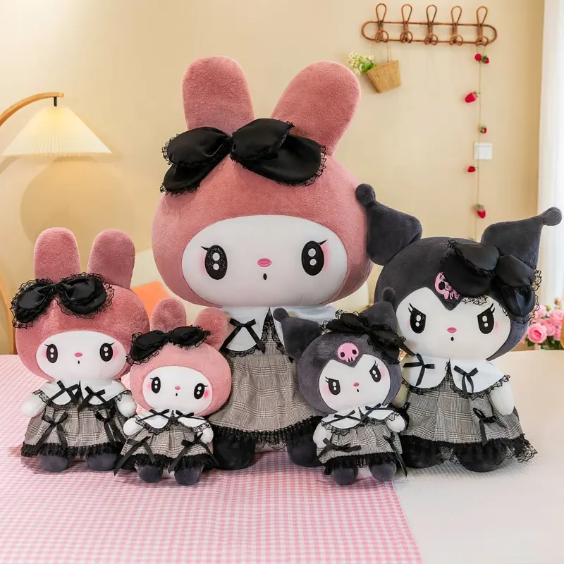 Nieuwe Schattige Melodie Kuromi Pluche Poppen Best Verkopende Beroemde Anime Figuur Stripfiguur Knuffels Voor Meisjes