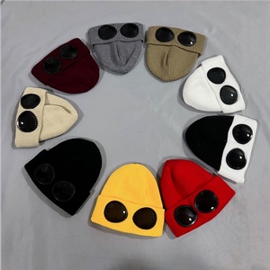 Nuevo estilo invierno esquí al aire libre gafas a prueba <span class=keywords><strong>de</strong></span> viento personalizado punto liso en blanco cálido gorro diseño <span class=keywords><strong>de</strong></span> moda gorro <span class=keywords><strong>de</strong></span> punto - Product Image 6