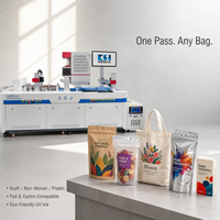 Imprimante numérique à jet d'encre UV multifonctionnelle automatique CSJ-U600 à passage unique, encres universelles CMYK pour l'emballage des sacs en plastique