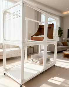 猫ジャンプダブルストーリーミニチュアヴィラ透明フェンス通気性メッシュリターボックスABS PET素材カスタマイズ可能 - Product Image 1