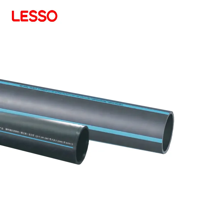 LESSO Werkseitig 5 0 oder 100 Meter Spulen länge PE 80 oder PE 100 Blau Schwarz 40 110 180 250 300 560mm Pe Rohre