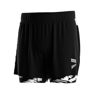 With Compression Bjj Mma Lined <b>Layer</b> Athletic Color Block Fitness Suit Sport Workout Men's 2 in 1 Shorts - Product Image 1