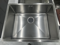 Évier de cuisine sous plan moderne sur mesure en acier inoxydable 304, cuve carrée simple, deux trous, Nano Noir, en promotion