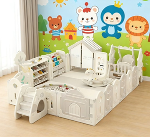 Corralito para Bebés de HDPE, Moderno, Portátil, Plegable, Centro de Actividades Interior y Exterior con Puerta, Seguro para Niños Pequeños - Product Image 1
