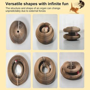 Interactive Magic Foldable fisarmonica graffiatore materiale di carta durevole palla campana Set interattivo magico organo gatto intelligente palla - Product Image 4