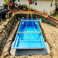 Piscine rectangulaire préfabriquée en fibre de verre enterrée avec escaliers, pour l'utilisation dans la cour de la résidence