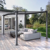 Vente chaude rétractable en aluminium auvent extérieur jardin terrasse parasol avec porte-raisin serre pergola et gazebo