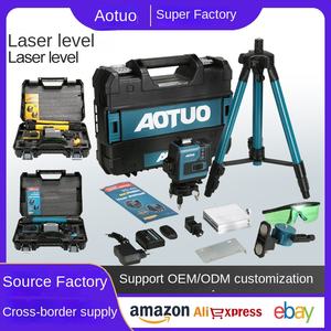 جهاز تسوية ليزر محمول عالي الدقة 16 خطًا مع حامل ثلاثي، صناعي جديد للبيع عبر الحدود، ضوء أخضر، مجموعة صندوق بلاستيكي لتسوية الأرض، سهل الاستخدام - Product Image 5