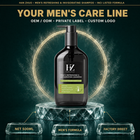 Shampoo liquide rafraîchissant et stimulant pour hommes adultes, 500 ml, contrôle du sébum, nettoyage en profondeur, soin du cuir chevelu, volumisant, glycérine
