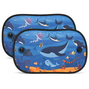 Car Side <b>Window</b> <b>Shade</b> Custom Printed Nylon Mesh Retractable Sunscreen UV <b>Shade</b> - Product Image 3