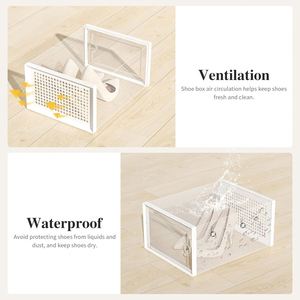 Caja de Almacenamiento de Zapatos Apilable de Doble Nivel, Personalizable, Reciclable, de Plástico Translúcido con Imán, Diseño Ecológico y Duradero - Product Image 3