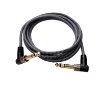 Câble audio professionnel TRS stéréo équilibré 6,35 mm, coudé à coudé, pour mixeur, amplificateur et guitare