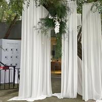 Voilages en mousseline de soie blanche sur mesure semi-transparents pour draperies de plafond, rideaux de toile de fond de mariage en extérieur et décoration d'événements