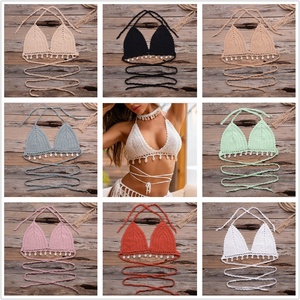 Bestdance Dames Sexy Crochet <span class=keywords><strong>Bikini</strong></span> Top Avec Shell Plage Maillot De Bain Femmes À La Main Halter Tube Tops - Product Image 6