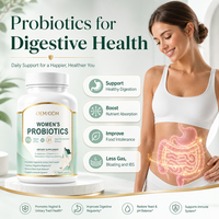 Capsules de Probiotiques Certifiées OEM/ODM pour Femmes, 100 Milliards de UFC, Enzymes Digestives, Prébiotiques, Fibres de Maïs Solubles, Adultes, Canneberge