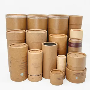 Tubo de papel redondo biodegradável, personalizado, de cartão, cosméticos, cilindro, embalagem de caixa de papel com tampa