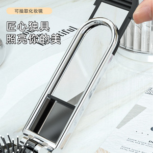 Portable Folding Comb With Mirror Silver Large Size For Women Hair Care Massage Travel Use - Product Image 4