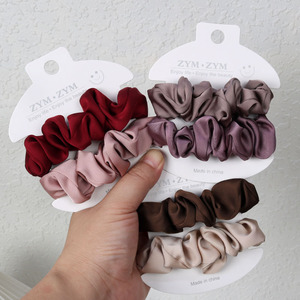 Thời trang 2pcssatin công bằng scrunchies cho phụ nữ Gradient màu tinh tế Headband tùy chỉnh đàn hồi tóc quan hệ cho cô gái bán buôn - Product Image 2