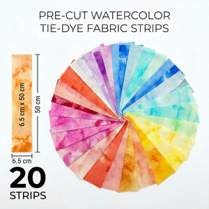 Lot de 20 bandes de tissu en coton pré-découpées 6,5*50cm, couleurs tie-dye, pour <span class=keywords><strong>patchwork</strong></span> tissé, couture, bricolage et décoration - Product Image 1