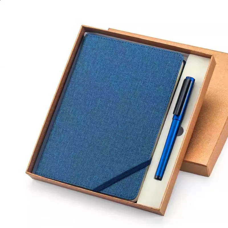 A4 Tagebuch Set Cover Planer Notizbuch mit Stift Benutzer definiertes Logo Hochwertiges gedrucktes Geschäfts geschenk A5 Agenda Hardcover Pu Leder T/T.