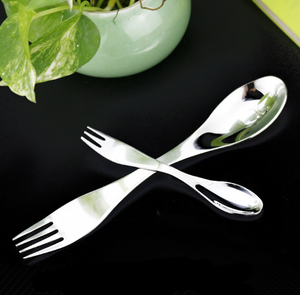 ชุดช้อนส้อม 2 in 1 รุ่น DFO09  ช้อนส้อมสแตนเลสแบบพกพาสำหรับตั้งแคมป์ เดินทาง ปิกนิก - Product Image 1