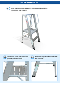 2 3 4 Steps <strong>Aluminum</strong> <strong>Ladder</strong> <strong>Single</strong>-Sided Grade 1A Aluminium Folding Stairs Household Platform Step <strong>Ladder</strong> - Product Image 5