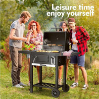 Barbecue portable haut de gamme en acier inoxydable 304, fumoir au charbon de bois, idéal pour les fêtes en extérieur et les barbecues commerciaux