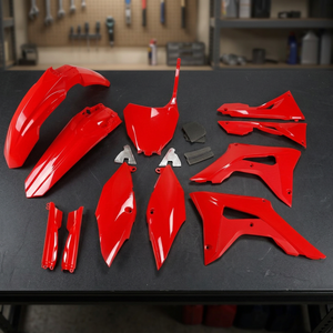 XFUN per CRF 450R 2017-2020 Kit Completo di Carene in Plastica per Moto Rosso 070 con Filtro Prodotto in Italia - Product Image 2