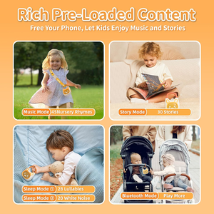 Reproductor <span class=keywords><strong>de</strong></span> Música Portátil OEM Pocket Bunny para Niños, Juguetes Musicales para Niños Pequeños, Pre-cargado con Más <span class=keywords><strong>de</strong></span> 120 Historias/Música/Canciones <span class=keywords><strong>de</strong></span> Cuna/Ruido Blanco - Product Image 1
