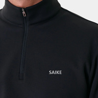 Golf shirt op maat OEM ODM Golfkleding Lichtgewicht Zwarte Kwartrits Pullover Mock Neck Lange Mouw Performance Golftrui Heren