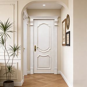 Puerta Interior de Madera de Alta Calidad, Diseño Moderno y Sencillo Tallado, Puerta de Madera Sólida con Patrón Tallado - Product Image 3