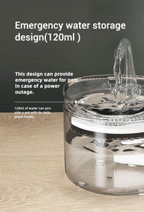 Fontaine à eau pour animaux de compagnie imperméable de 2 L pour chiens et chats, super silencieuse, automatique, avec poignée, alimentée par charge, utilisation en intérieur - Product Image 3