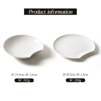 Assiettes à dîner en porcelaine blanche de 8 pouces, résistantes aux éclats, lavables au lave-vaisselle, assiettes en céramique pour restaurant, vente en gros