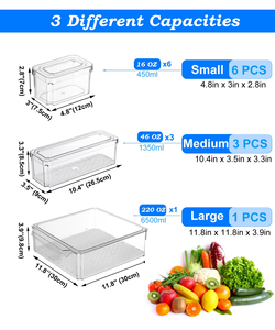 Transparent Eco-Friendly Modern PET Plastic Rectangle Injection-Molded <b>Kitchen</b> Pet Food <b>Storage</b> <b>Box</b> Bins Stackable Fridge Save - Product Image 4