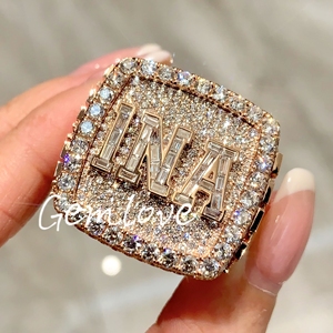 Стильное мужское кольцо на заказ, 9K-14K, золото с лабораторными бриллиантами, CVD, свадебные и праздничные украшения с сертификатом IGI - Product Image 3