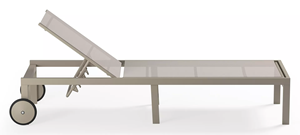 Chaise longue de jardin multi-positions en aluminium avec roues, en textilène renforcé pour extérieur et piscine - Product Image 3