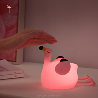 Cadeaux de Noël, adorable lampe de nuit flamant rose, lampe LED souple de dessin animé, lampe de chambre d'enfant, décoration de chambre, lampe animale en silicone rechargeable