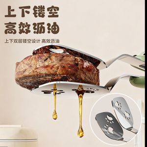 Stainless Steel Frying Spatula Clamps Extra <b>Long</b> For Fish Steak Pancakes Household Use With Non <b>Slip</b> Handle - Product Image 3